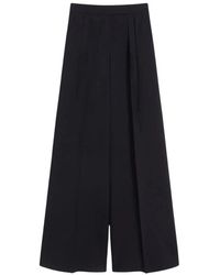 Max Mara - Broeken ,Zwart ,Wol Secolo Wijde Broek - Lyst