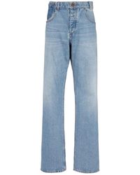 Balmain - Contrast-pocket wide-leg jeans - Lyst