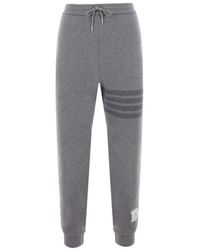 Thom Browne - Pantalone jogging grigio in lana con dettaglio 4bar - Lyst