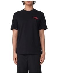 MSGM - Katoenen T-Shirt Met Geborduurd Logo - Lyst