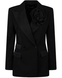 Dolce & Gabbana - Blazer doppiopetto con applicazione floreale - Lyst