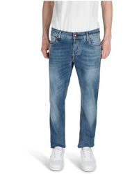Hand Picked - Vervaagde Denim Slim Fit Jeans - Lyst