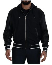 Dolce & Gabbana - Polyester-Blouson-Jacke Mit Kapuze - Lyst