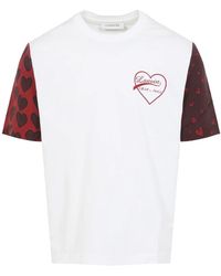 Lanvin - Tops ,Wit ,Katoen T-Shirt Met Print - Lyst