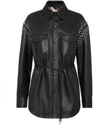 Philipp Plein - Leren Overhemdjurk Met Kristallen - Lyst