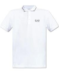 EA7 - Katoenen Polo Met Gedrukt Logo - Lyst