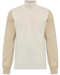 Maison Margiela - Tweekleurige Wollen Coltrui - Lyst
