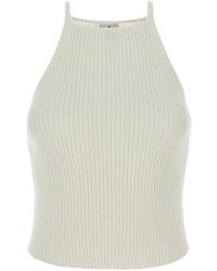 Courreges - Tops ,Wit ,Polyester Circle Rib Knit Top - Lyst