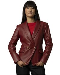 Kocca - Jassen ,Rood ,Moderne Leren Knoopjas - Lyst