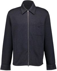 Givenchy - Donkergrijs Rits Jersey Shirt - Lyst