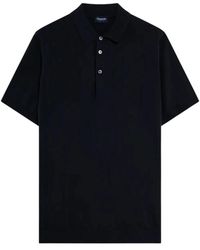 Drumohr - Tops ,Blauw ,Katoen Polo Mm Rasato - Lyst