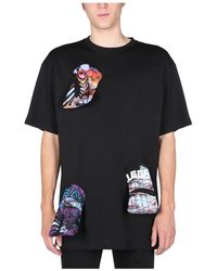 Raf Simons - Tops ,Zwart ,Katoen Pocket Holes Oversized T-Shirt - Lyst