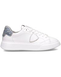 Philippe Model - Schoenen ,Wit ,Leer Temple Tennis Sneakers - Lyst