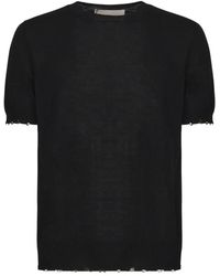Amaranto - Zwarte Katoenen T-Shirts En Polos - Lyst