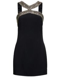 John Richmond - Kleedjes ,Zwart ,Korte Jurk Met Juweeldetails - Lyst