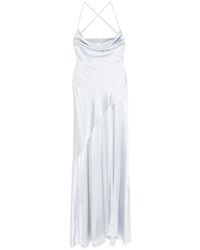 retroféte - Blaues spaghettiträgerkleid mit kristallverzierung - Lyst
