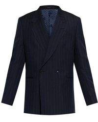 Paul Smith - Jassen ,Blauw ,Wol Double-Breasted Pinstripe Blazer - Lyst