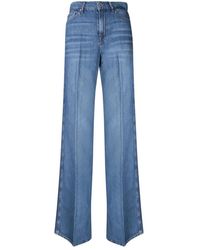 7 For All Mankind - Blaue flared baumwolljeans 7 for all kind - Lyst