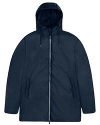 Rains - Giacca lunga impermeabile con cappuccio regolabile - Lyst