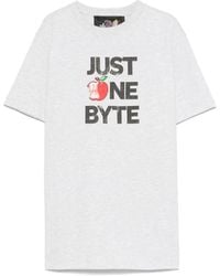 Coperni - Tops ,Grijs ,Katoen T-Shirt Met Logo-Detail En Ronde Hals - Lyst