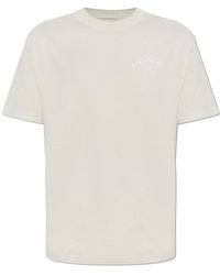 Eleventy - Tops ,Grijs ,Katoen T-Shirt Met Logo-Opdruk - Lyst