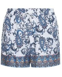 Etro - Badmode ,Veelkleurig ,Polyester Zwemshorts Met Geplaatste Bladerrijke Paisleyprint - Lyst