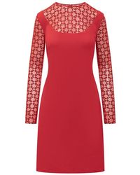 Givenchy - Kleedjes ,Rood ,Tule Jurk Van Jersey En Monogram 72 Tule - Lyst