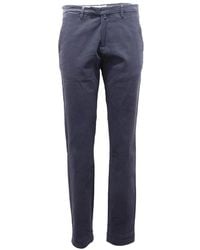 BRIGLIA - Slim Blauw Katoenen Broek - Lyst