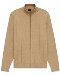 Bugatti - Truien & Vesten ,Katoen High Collar Zip Jacket - Lyst