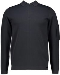Genti - Tops ,Grijs ,Nylon Polo Zip Ls - Lyst