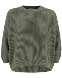 Peserico - Elegante suéter de punto laguna verde - Lyst