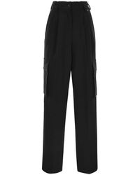 Herno - Broeken ,Zwart ,Katoen Wijde Cargo Broek - Lyst