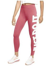 Leggins brillantes metalizados Nike de Tejido sintético de color Rosa | Lyst