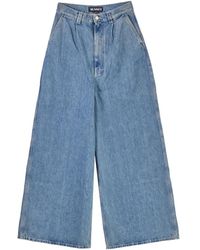 Sunnei - Jeans ,Blauw ,Katoen Wijde Pijp Jeans Broek - Lyst
