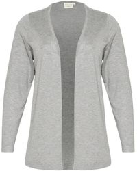 Kaffe - Grauer Melange Cardigan Mit Offener Vorderseite - Lyst