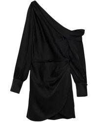 Jonathan Simkhai - Kleedjes ,Zwart ,Satijn Zwarte One Shoulder Mini Jurk - Lyst