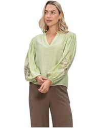 Ydence - Overhemden ,Groen ,Linnen Blouse Rose - Lyst