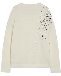 Pennyblack - Truien & Vesten ,Wit ,Wol Oversized Trui Met Strass - Lyst