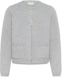 Kaffe - Truien & Vesten ,Grijs ,Leer Cardigan - Lyst