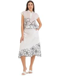 Kocca - Rokken ,Wit ,Katoen Midi Katoenen Rok Met Bloemmotief - Lyst