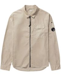 C.P. Company - Rundhals-shirt mit reißverschluss und brusttasche - Lyst