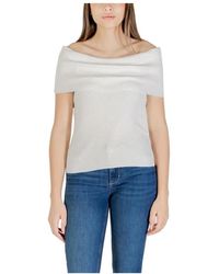 ONLY - Weißer Polyester-Strickpullover - Lyst