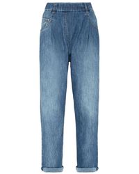 Brunello Cucinelli - Tapered-Jeans mit Stretchbund - Lyst