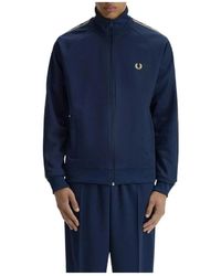 Fred Perry - Hoodies & Sweatvesten ,Blauw ,Zip-Through Jacket - Lyst