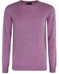 Roberto Collina - Lila Rundhals Langarm Pullover - Lyst