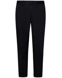 Low Brand - Pantaloni in cotone elasticizzato nero - Lyst