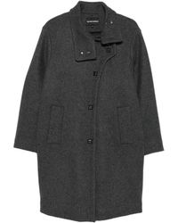 Emporio Armani - Grauer Seiden & Nylon Mantel - Lyst