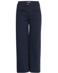 Ichi - Total Eclipse Cropped Straight-Leg Broek - Lyst