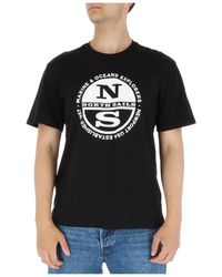 North Sails - Schwarzes print t-shirt für männer - Lyst