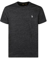 Ralph Lauren - Dunkelgraues baumwoll-t-shirt mit logo - Lyst
